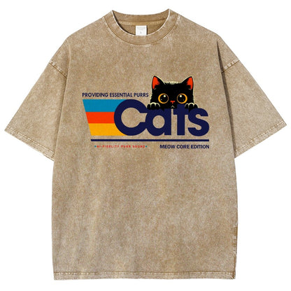 Retro Cats Vintage Distressed T-shirt