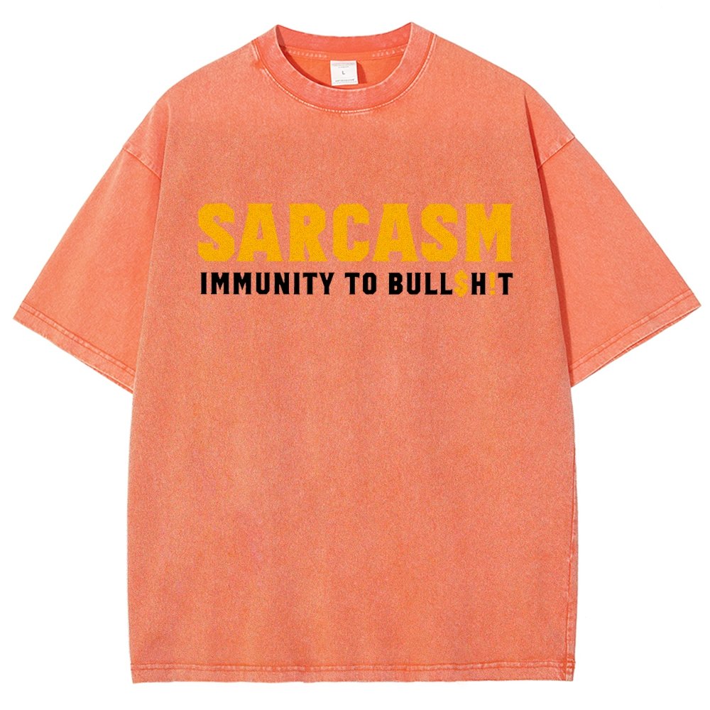 Sarcasm Immunity To Bull$H!T Vintage Distressed T-shirt
