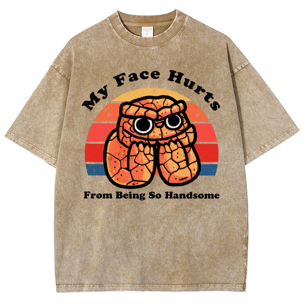 My Face Hurts Vintage Distressed T-shirt