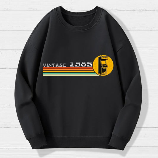 1985 Video Game Vintage Retro Arcade Classically Trained 80s Geek Cotton Sweatshirt