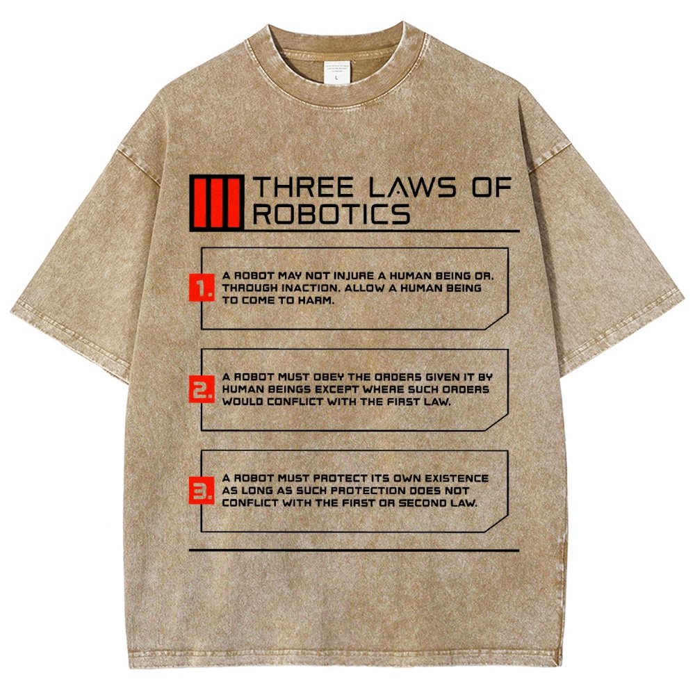 Three Laws of Robotics Vintage Distressed T-shirt