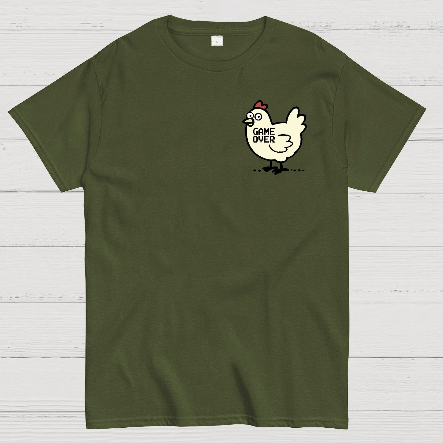 Chicken Game Don't Look At The Chicken Front And Back Printing Geek T-Shirt
