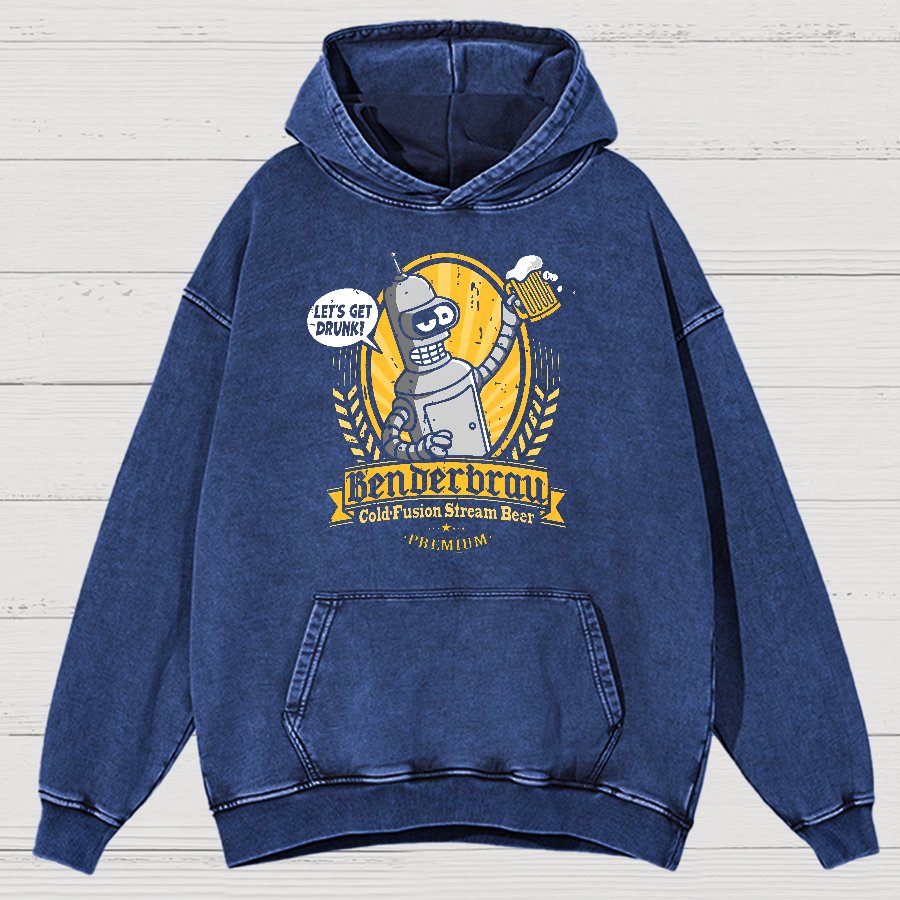 Beer Festival, Let Us Get Our Machines Drunk Vintage Distressed Hoodie