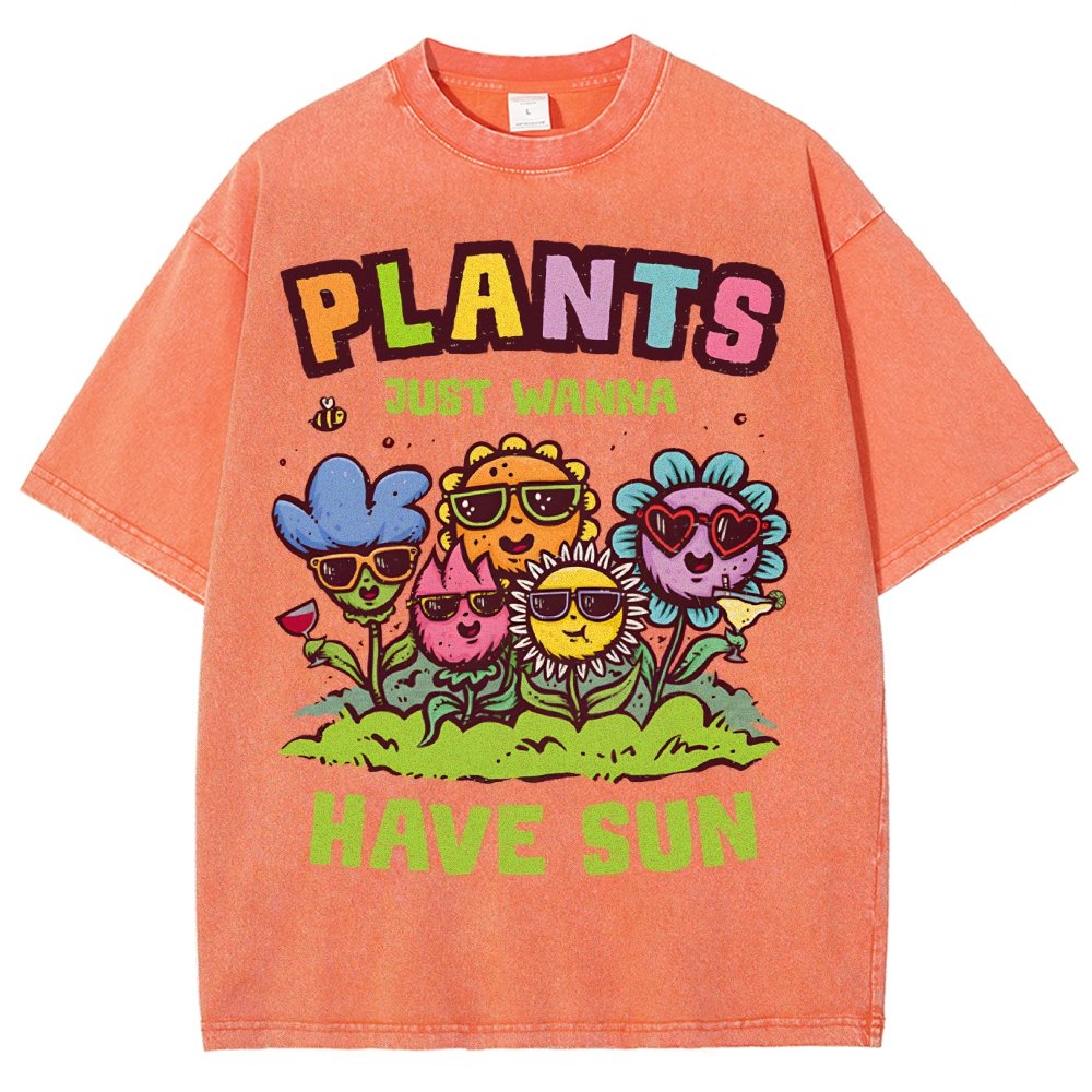 Plants Just Wanna Have Sun Vintage Distressed T-shirt