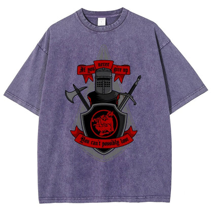 Never Give Up Vintage Distressed T-shirt