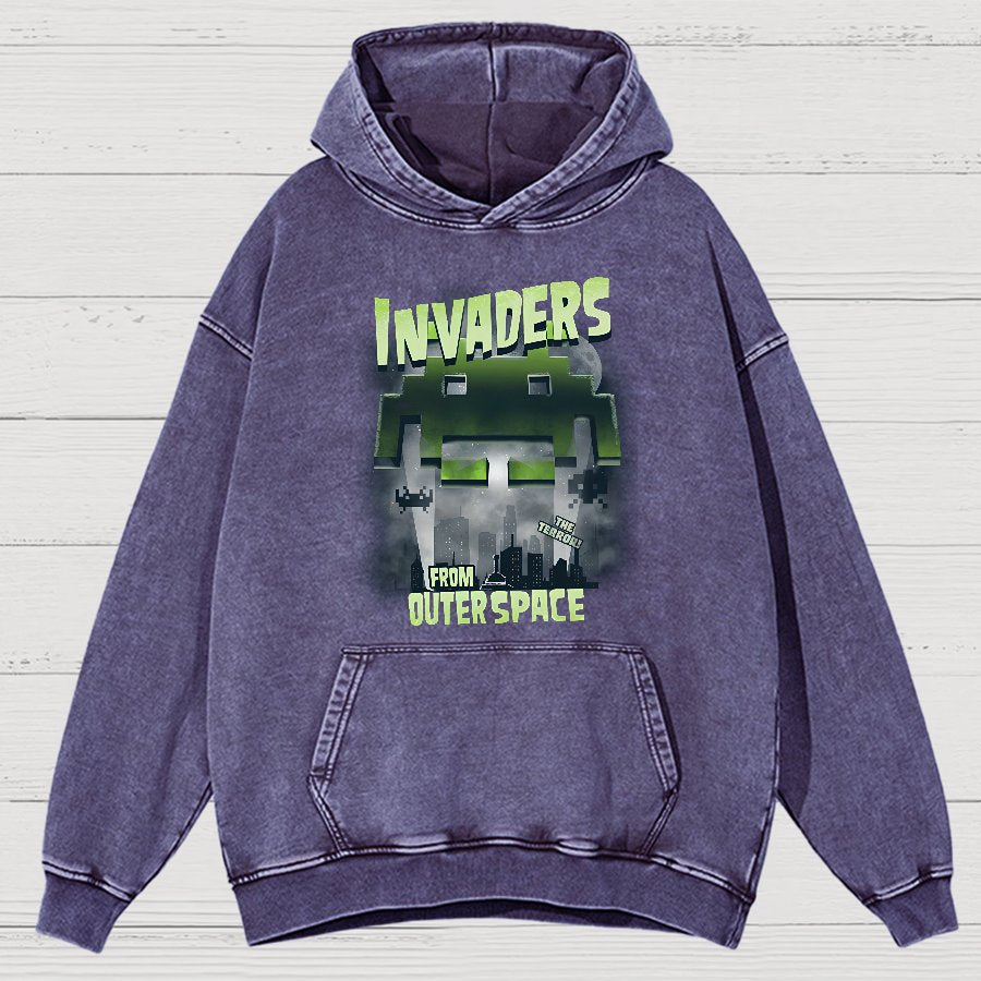 Invaders From Outer Space Vintage Distressed Hoodie
