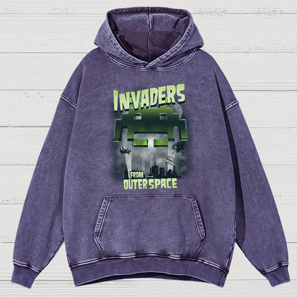 Invaders From Outer Space Vintage Distressed Hoodie