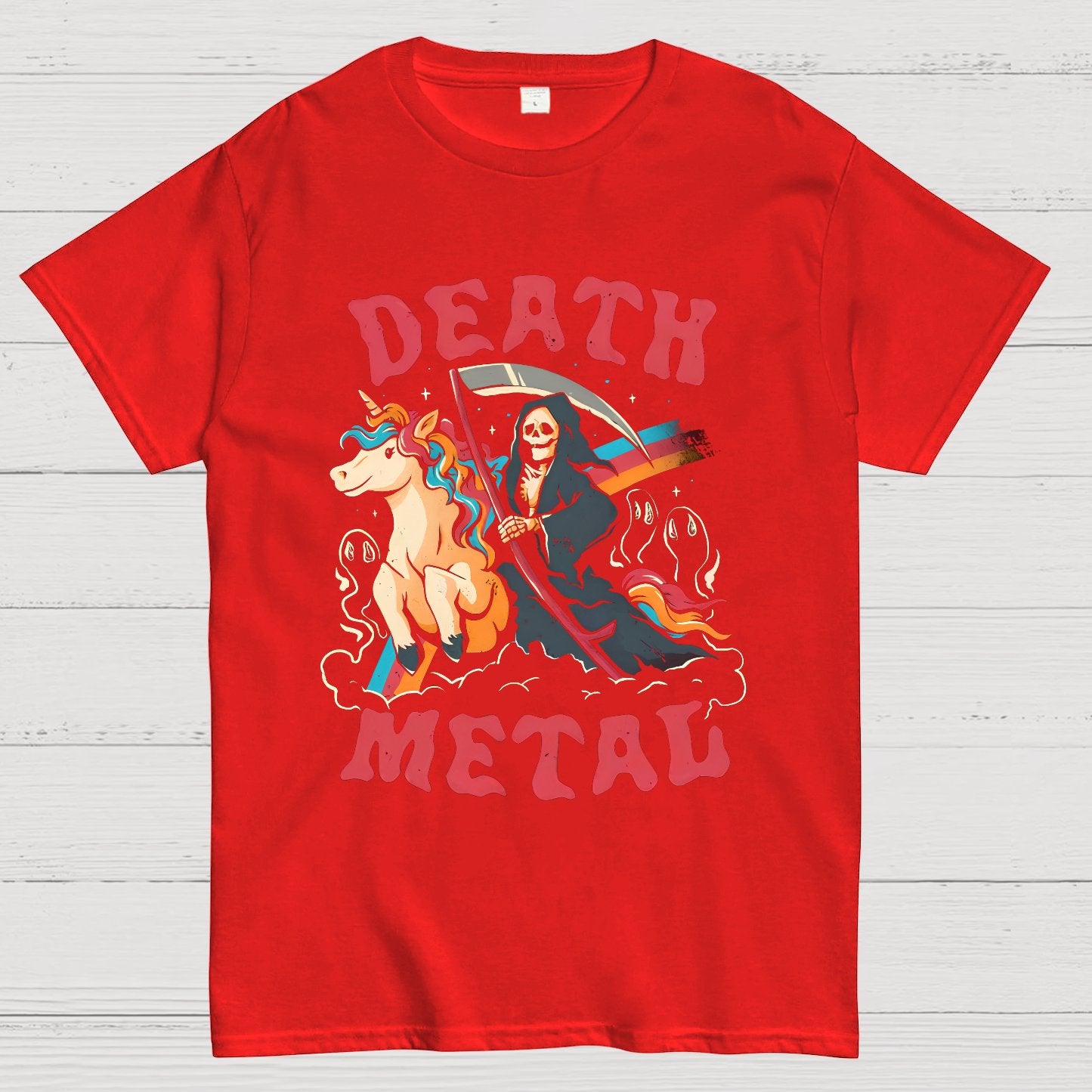 Death Metal - Cute Evil Skull Unicorn Geek T-Shirt
