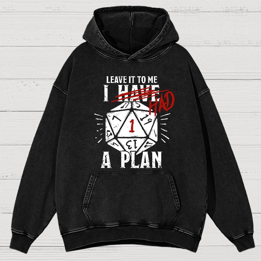 I Had A Plan Nerdy Vintage Distressed Hoodie