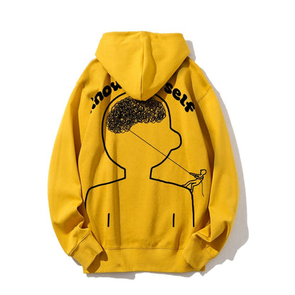 Vintage Mental Health Matters Graphic Print Printed Back Cotton Hoodie