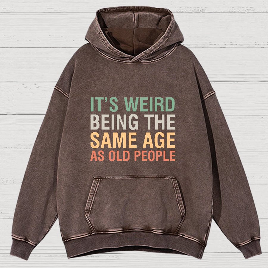Same Age As Old People Geeky Vintage Distressed Hoodie