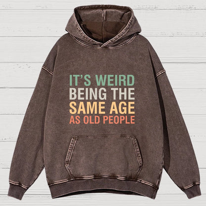 Same Age As Old People Geeky Vintage Distressed Hoodie