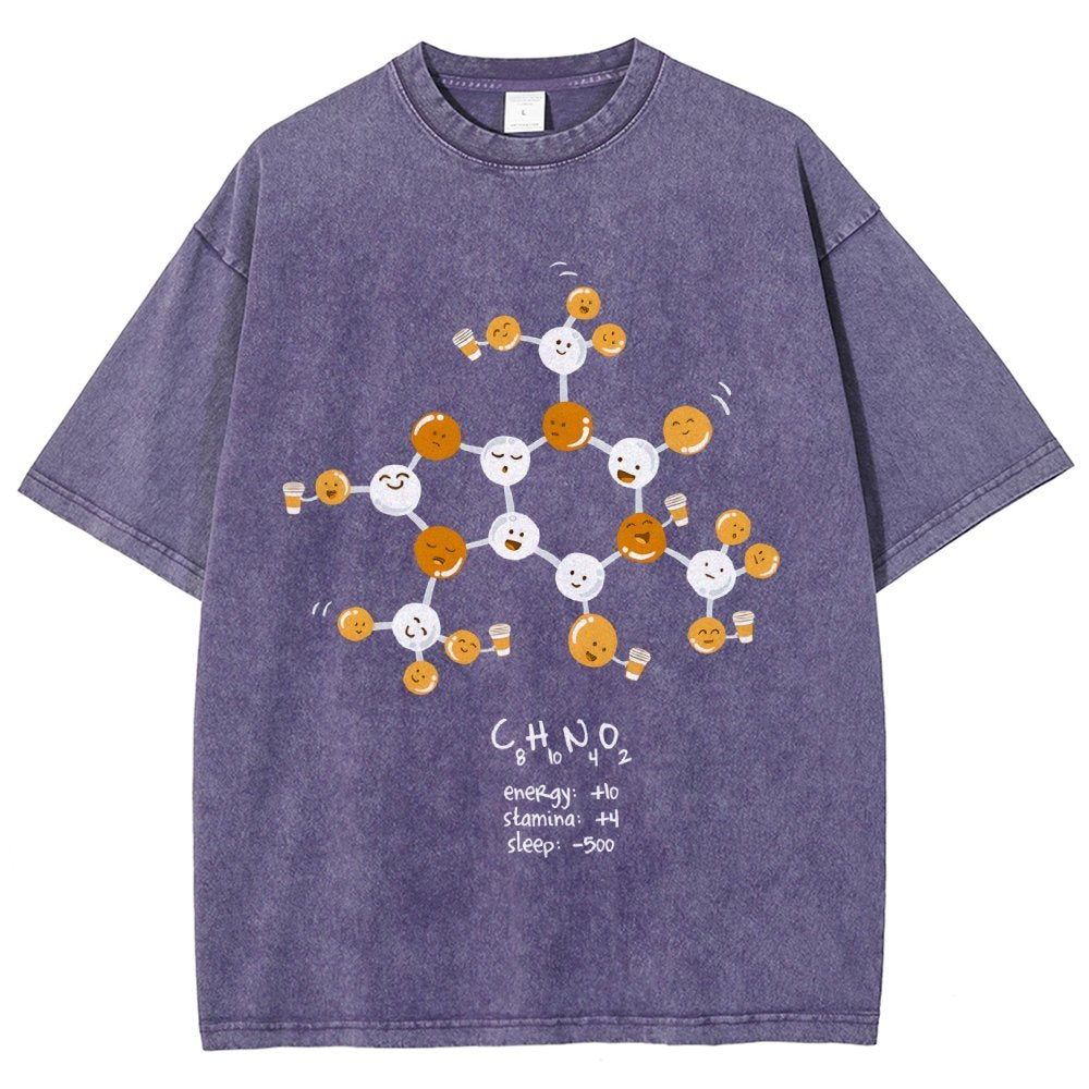 Caffeine Power Up Vintage Distressed T-shirt