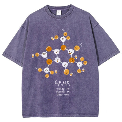 Caffeine Power Up Vintage Distressed T-shirt