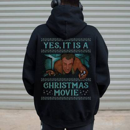 Gen-X Christmas Movie Printed Back Unisex Cotton Hoodie