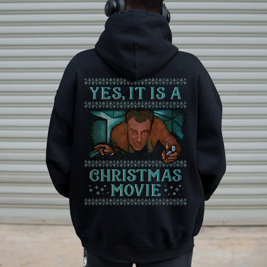 Gen-X Christmas Movie Printed Back Unisex Cotton Hoodie