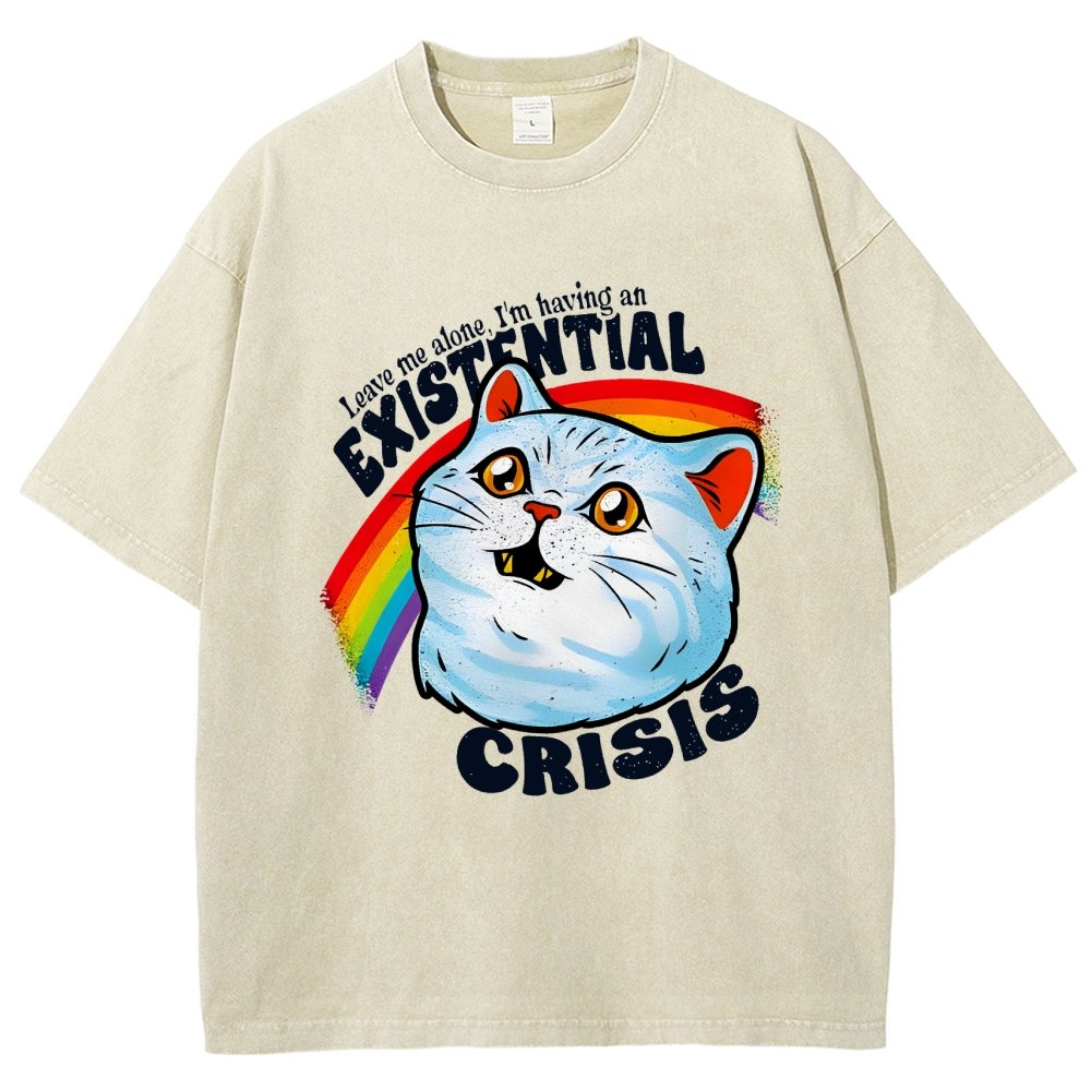 Existential Crisis Cat Vintage Distressed T-shirt