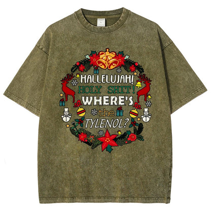 Where's The Tylenol Christmas. Autism Awareness Vintage Distressed T-shirt