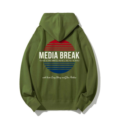 Media Break Printed Back Unisex Cotton Hoodie