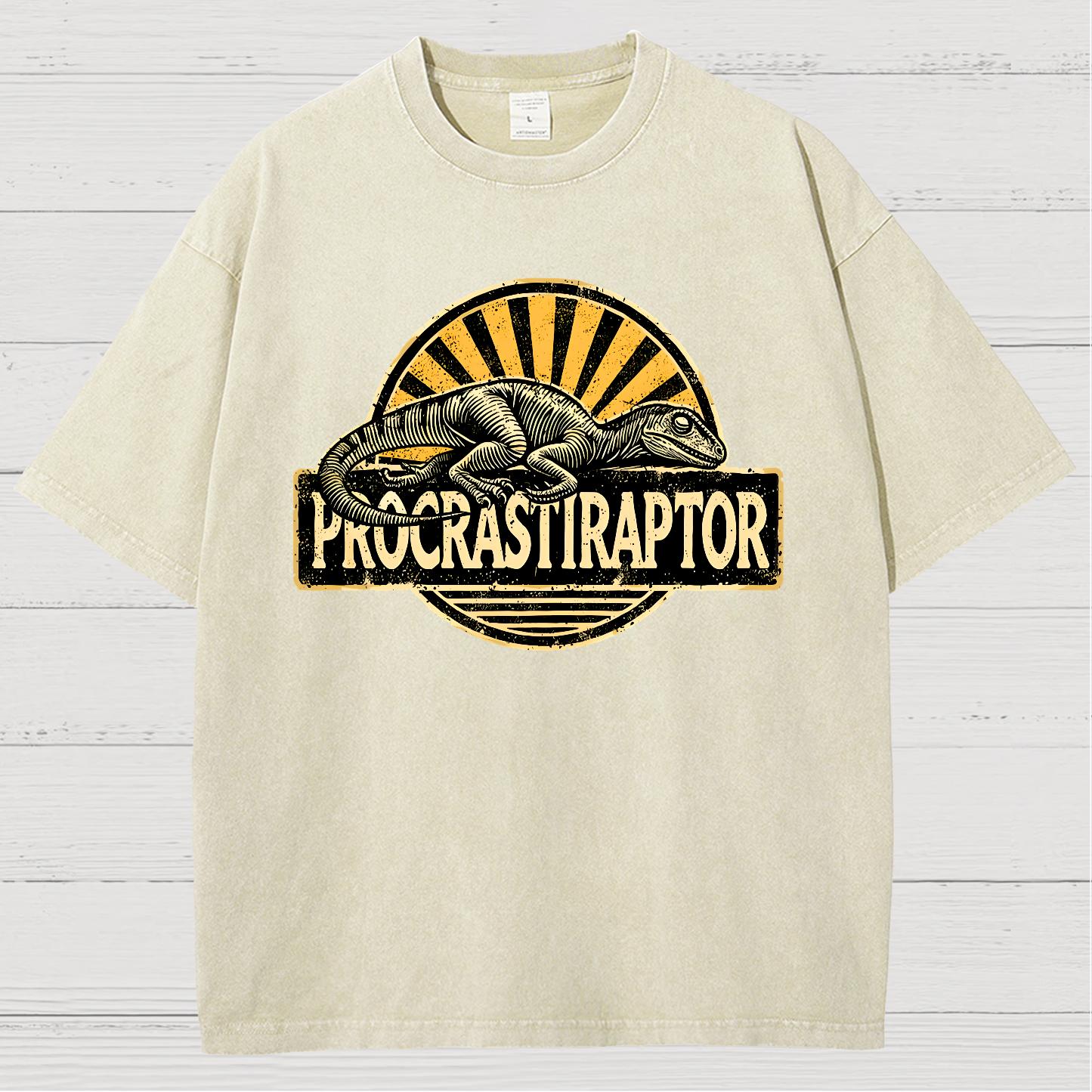 Procrastiraptor Vintage Distressed T-shirt
