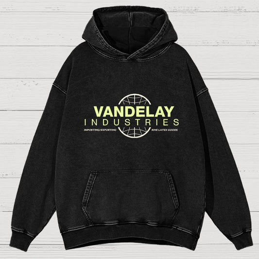 Vintage Distressed Hoodie with Retro - Style Brand