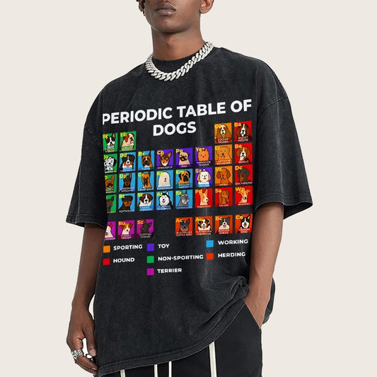 Periodic Table Of Dogs Vintage Distressed T-shirt
