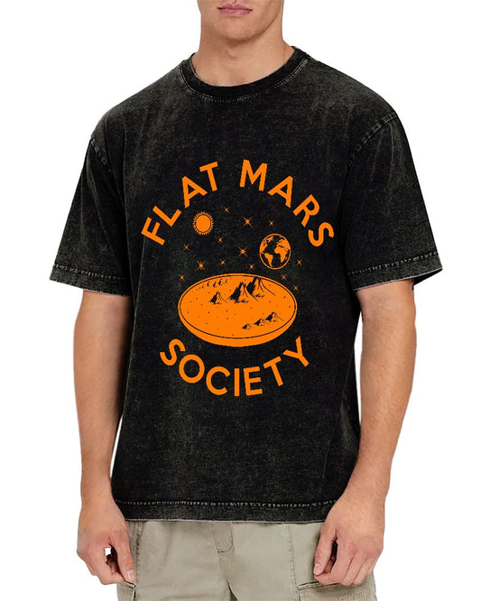 Flat Mars Society Nerdy Vintage Distressed T-shirt