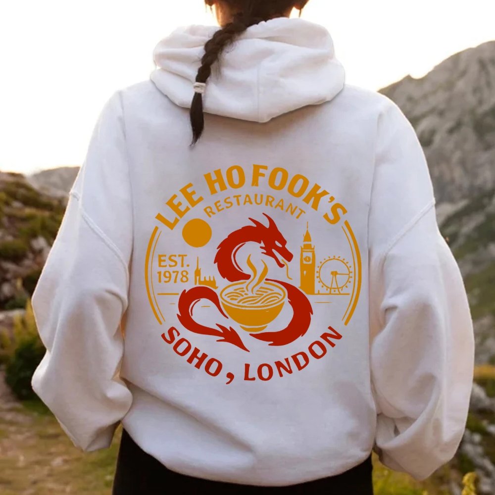 Lee Ho Fooks Printed Back Cotton Hoodie