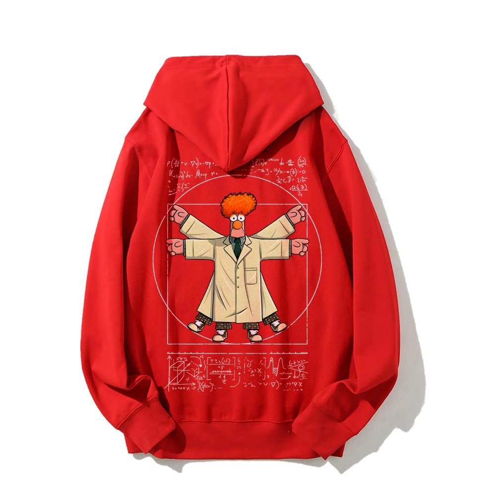 Vitruvian Puppet Printed Back Unisex Cotton Hoodie