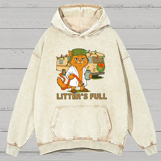 Christmas Shitters Full Cat Vintage Distressed Hoodie