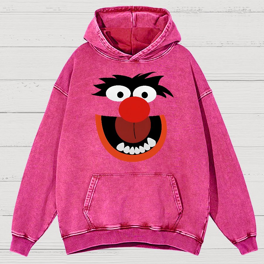 Retro Pop Culture Puppet Face Vintage Distressed Hoodie