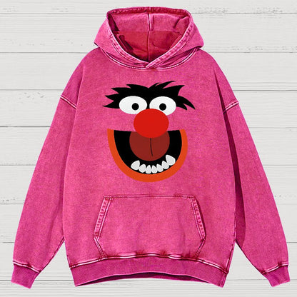 Retro Pop Culture Puppet Face Vintage Distressed Hoodie