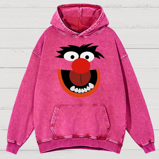 Retro Pop Culture Puppet Face Vintage Distressed Hoodie