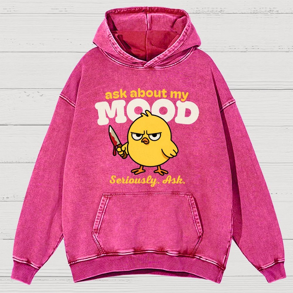 Ask About My Mood Vintage Distressed Hoodie