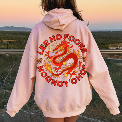 Mysterious Town's (Werewolves of London) Printed Back Cotton Hoodie