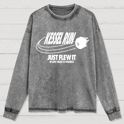 Galactic Run Just Flew It Washed Long Sleeve Tee