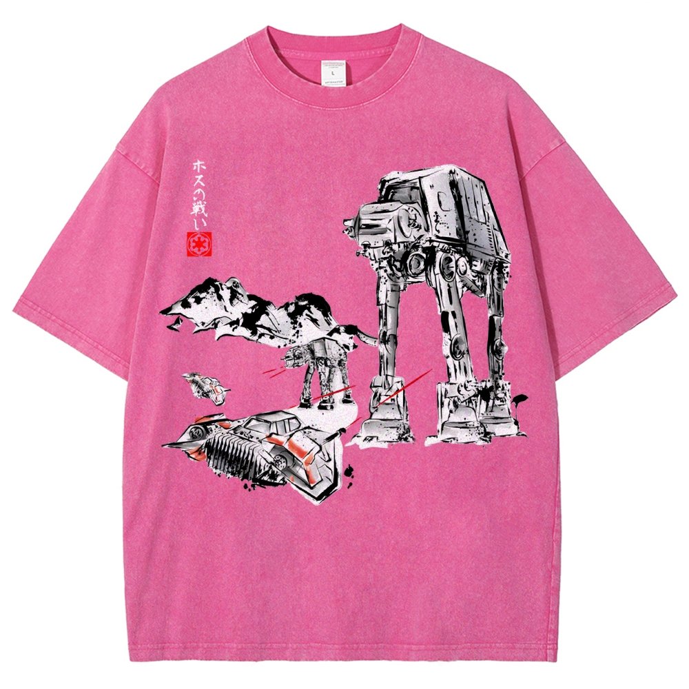 Battle In The Snow Sumi-E Vintage Distressed T-shirt