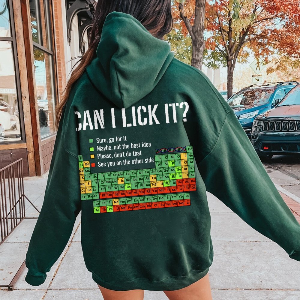 Can I Lick It Printed Back Unisex Cotton Hoodie
