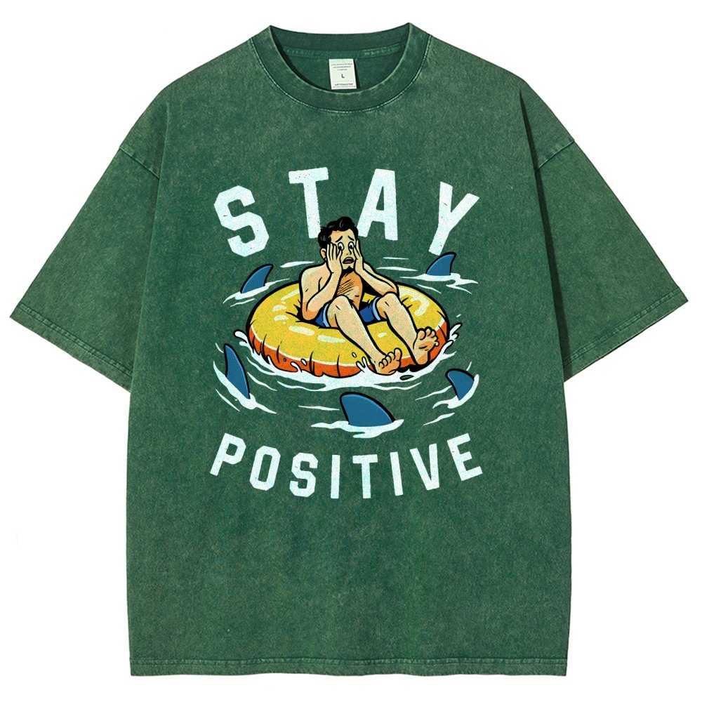 Try to Stay Positive! Vintage Distressed T-shirt