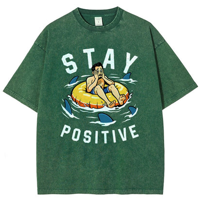 Try to Stay Positive! Vintage Distressed T-shirt