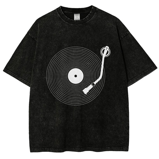 Simple Record Vintage Distressed T-shirt