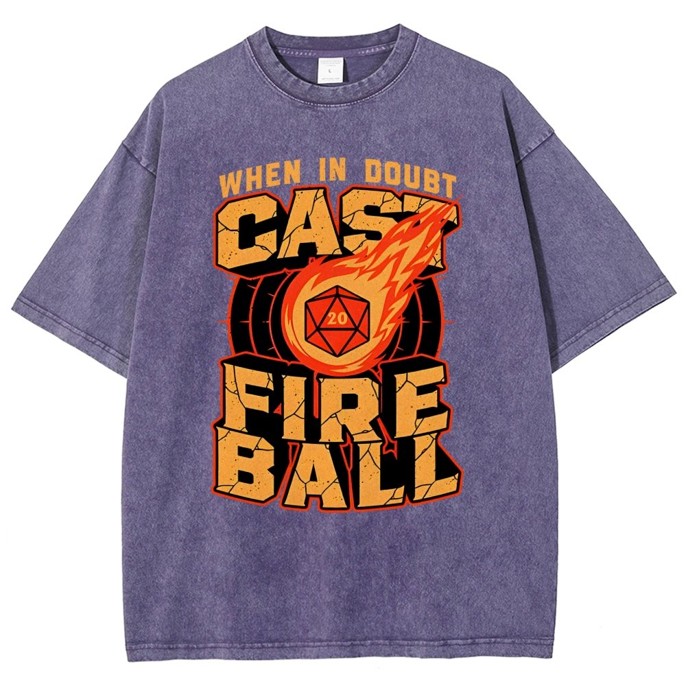 RPG Cast Fireball Quote Vintage Distressed T-shirt