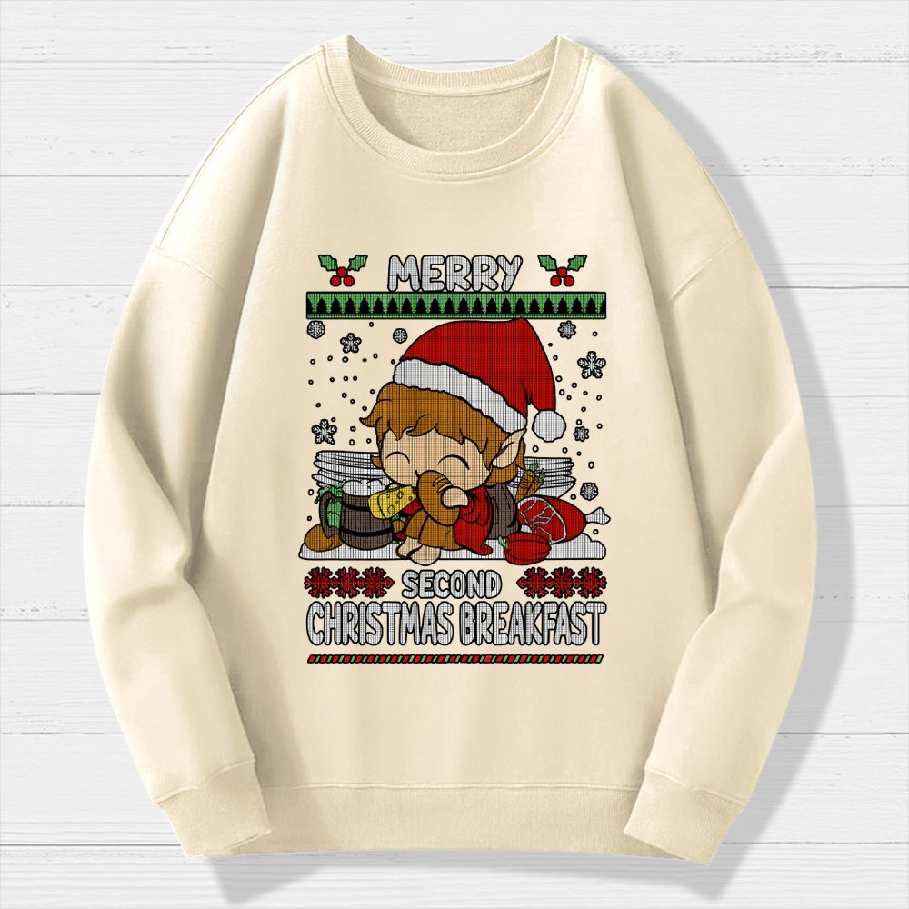 Extra breakfast Christmas Geek Cotton Sweatshirt
