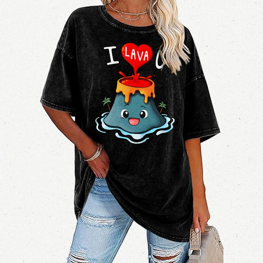 Valentine's Day.I Lava You Vintage Distressed T-shirt