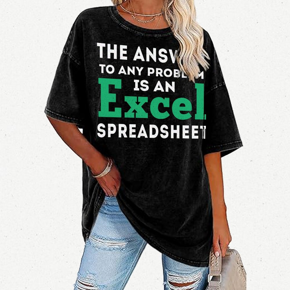 The Answer To Any Problem Is An Excel Spreadsheet Vintage Distressed T-shirt
