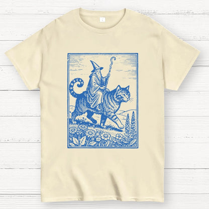 Wizard Cat Rider Geek T-Shirt