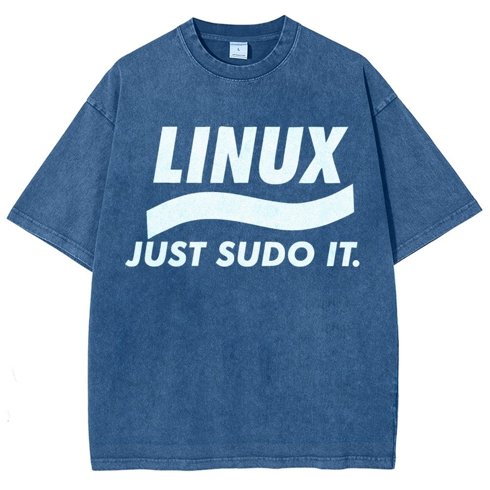 Linux Just Sudo It Vintage Distressed T-shirt