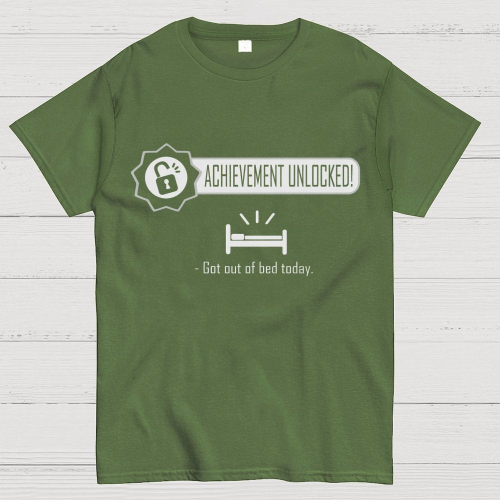 Achievement Unlocked：Out of Bed Funny Geek T-Shirt