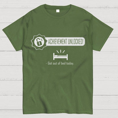 Achievement Unlocked：Out of Bed Funny Geek T-Shirt
