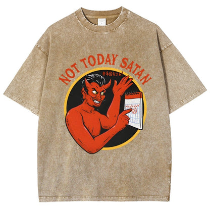 Not Today Satan Vintage Distressed T-shirt
